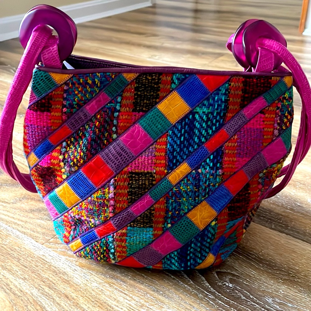 Sharif Vintage Patchwork Tweed Bucket Bag - Picture 12 of 16